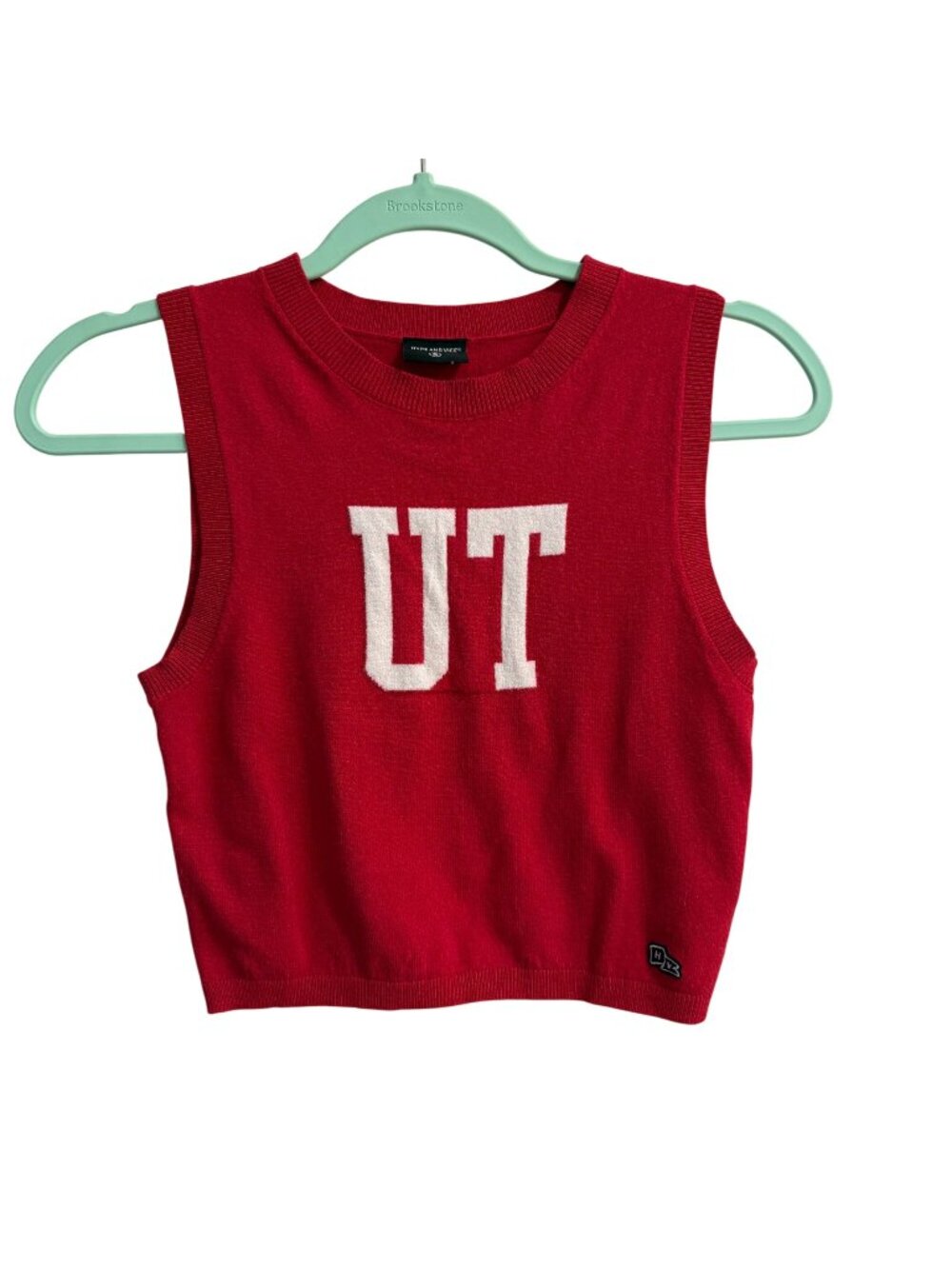 Hype & Vice UT Red Knit Cropped Tank Top Womens Size S